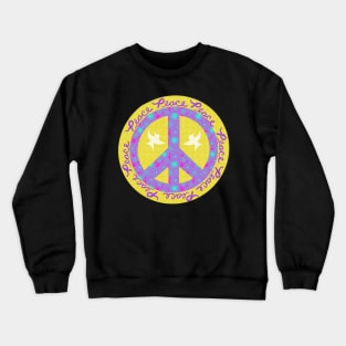 Peace Yellow Pink Purple Turquoise with Doves Crewneck Sweatshirt